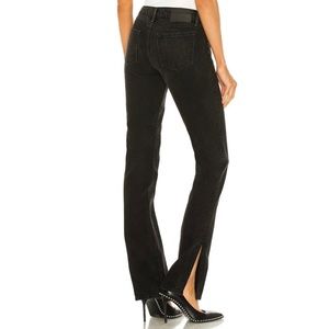 NWT GRLFRND The Hailey Split Hem Black Denim Jeans | Size 28 | Low-Rise Bootcut
